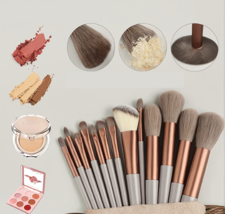 Juego de 13 brochas de maquillaje +2 Mini base para dedos de regalo